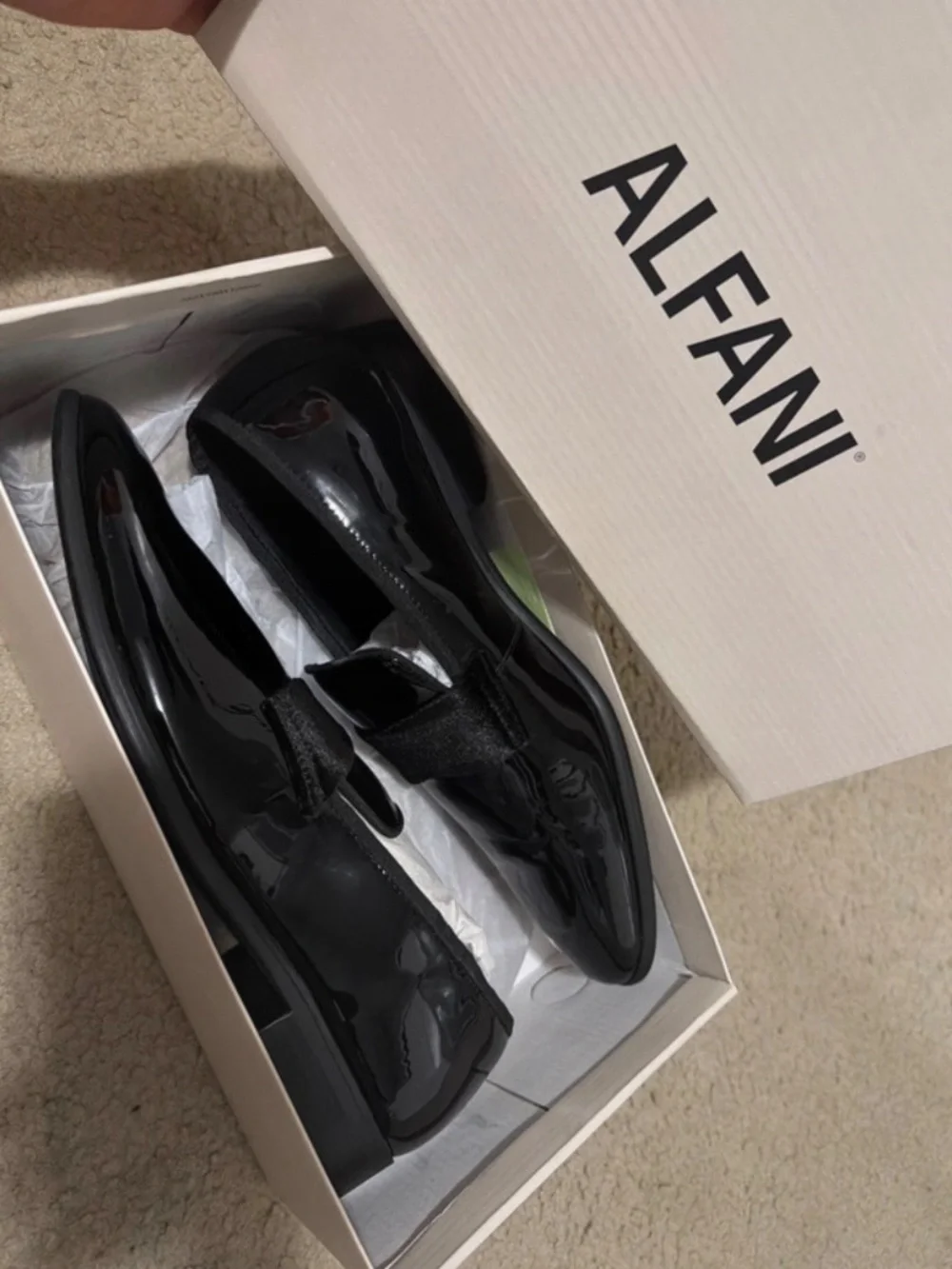 Black patent leather shoes